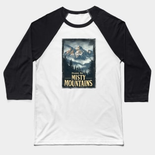 Discover the Misty Mountains - Vintage Travel Poster - Fantasy Baseball T-Shirt